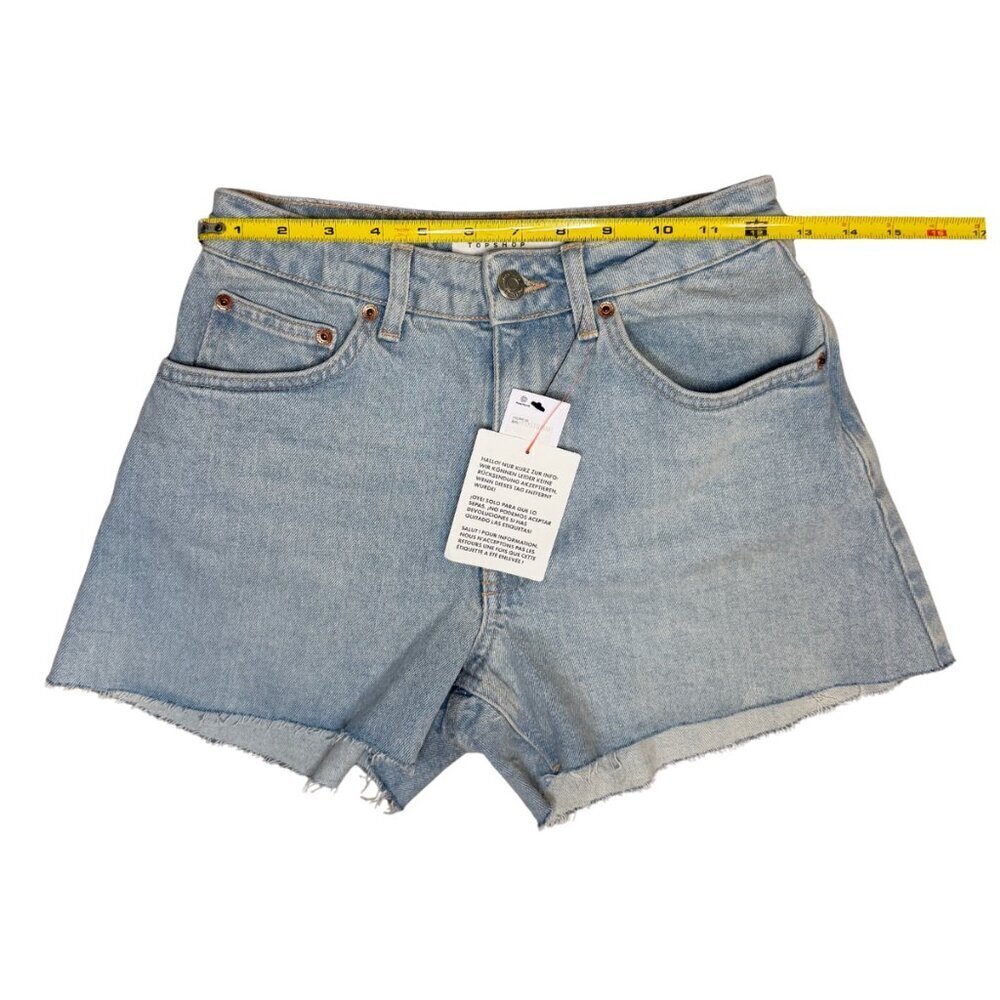 TopShop Steel Gray High Waisted Shorts Size 2 - Picture 3 of 6